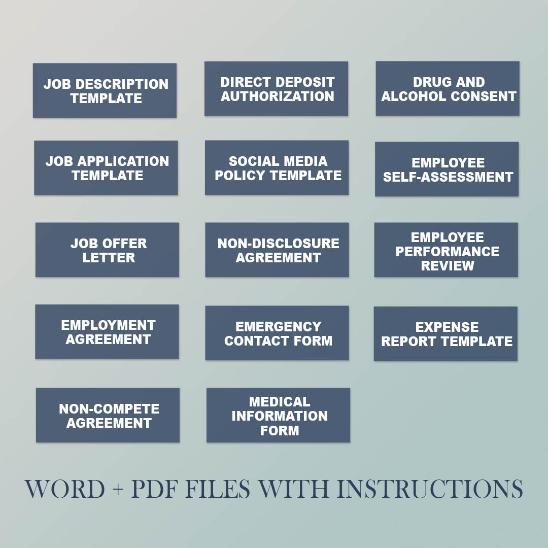 Employee Onboarding Bundle, Attorney-Written & Editable Instant Download