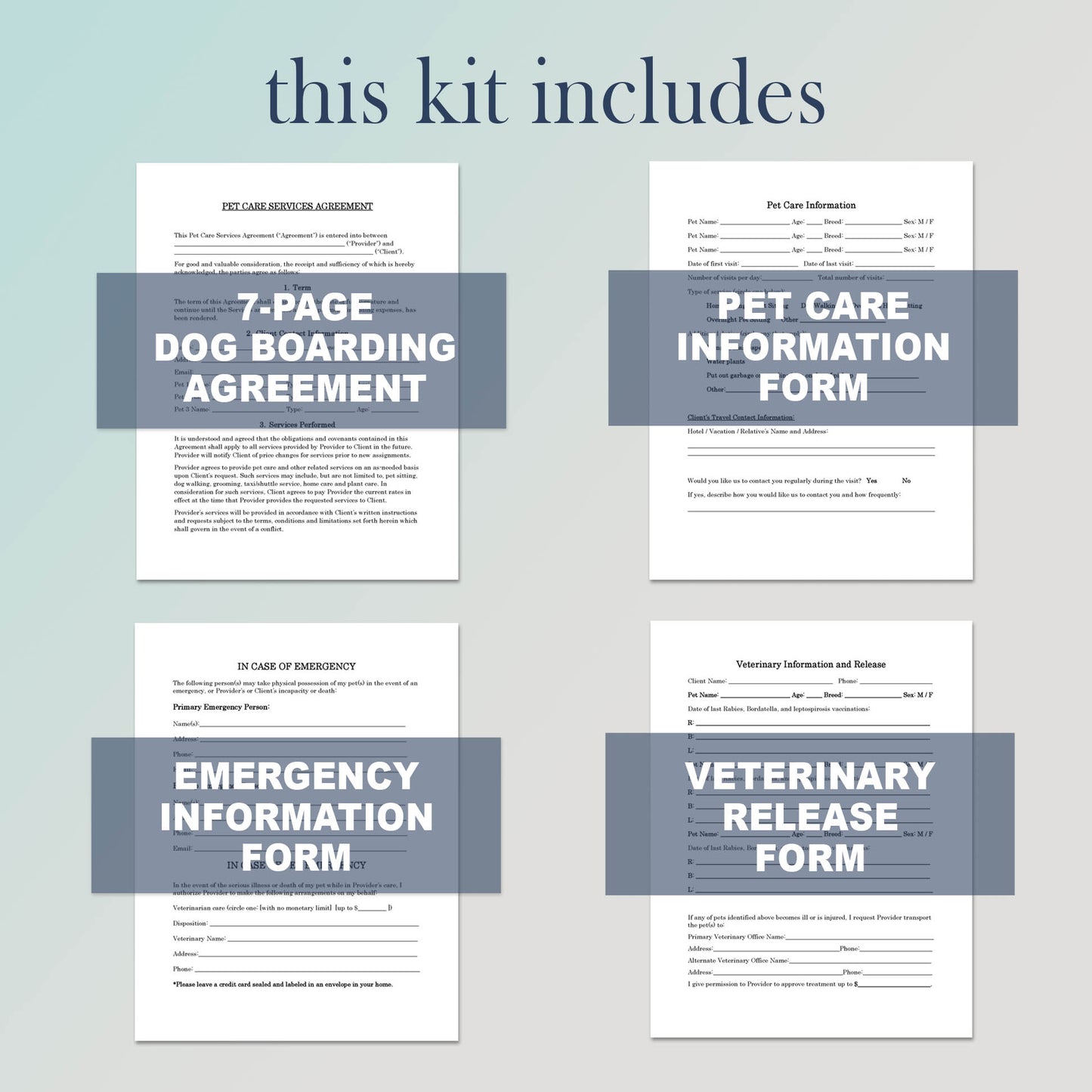 Dog Boarding Contract Template, Attorney-Written & Editable Instant Download
