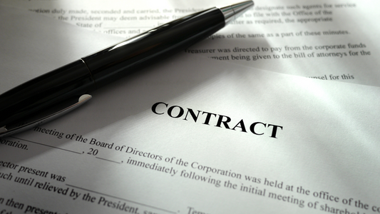 Image of contract with pen