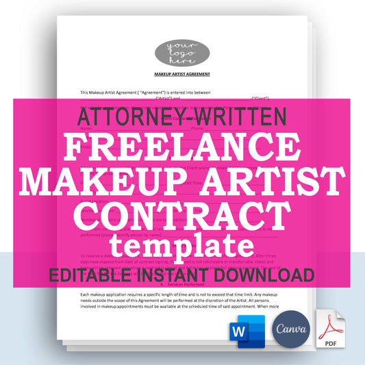 Freelance Makeup Artist Contract Template, Attorney-Written Editable Download