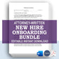 Employee Onboarding Bundle, Attorney-Written & Editable Instant Download
