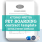 Dog Boarding Contract Template, Attorney-Written & Editable Instant Download