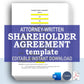 Shareholder Agreement Template, Attorney-Written Editable Instant Download