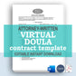 Virtual Doula Contract Template, Attorney-Written Editable Instant Download