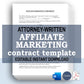 Affiliate Marketing Agreement Template, Attorney-Written & Editable Instant Download