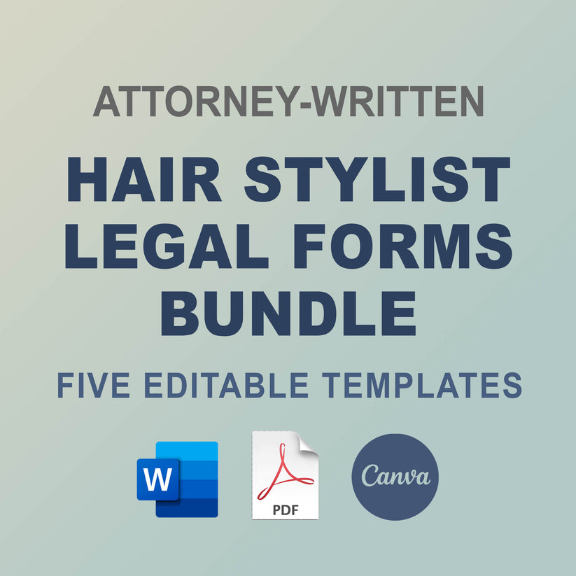 Hair Stylist Legal Forms Bundle, Attorney-Written Editable Instant Dow ...