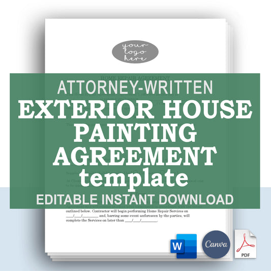Exterior Home Painting Contract Template, Attorney-Written & Editable