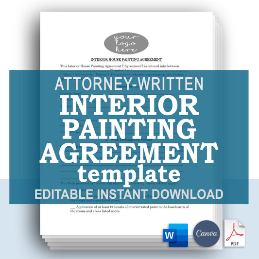 Interior Home Painting Contract Template, Attorney-Written & Editable