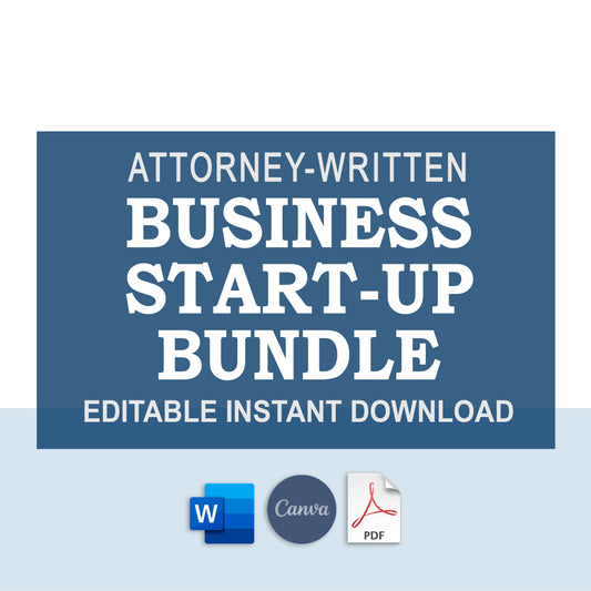 Business Startup Legal Bundle, Attorney-Written & Editable Instant Download