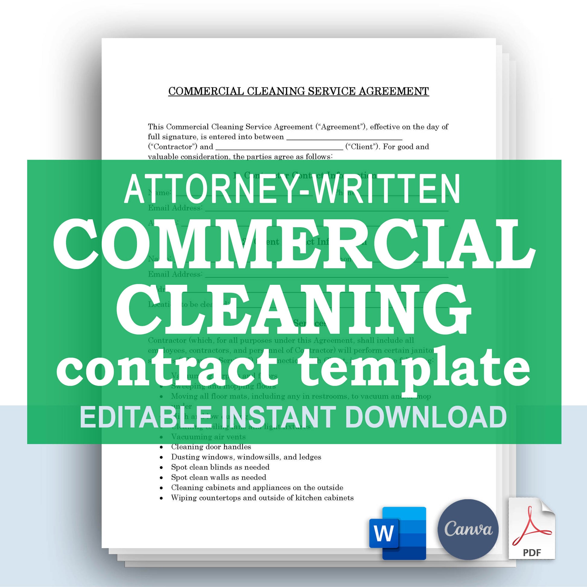 Commercial Cleaning Services Contract Template, Attorney-Written & Edi – Legal Dash Forms commercial-cleaning-services-contract-template-attorney-written-edi-legal-dash-forms