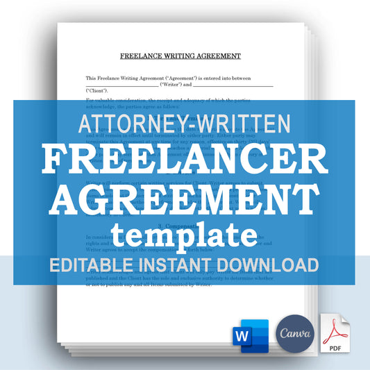 Freelancer Agreement Template, Attorney-Written & Editable