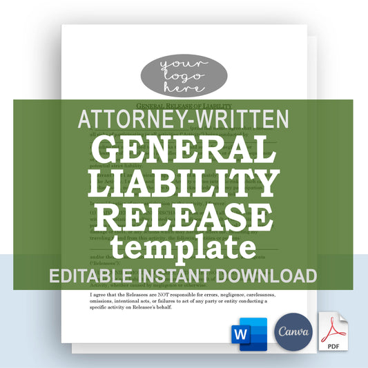 Liability Release Form, Attorney-Written & Editable