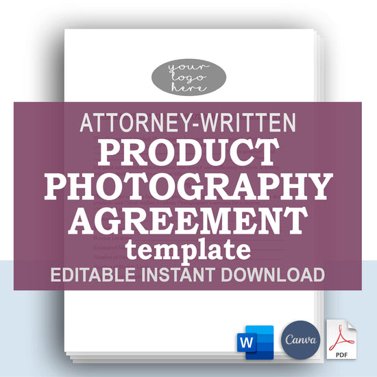 Product Photography Contract Template, Attorney-Written & Editable