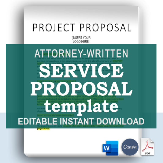 Services Proposal Template, Attorney-Written & Editable