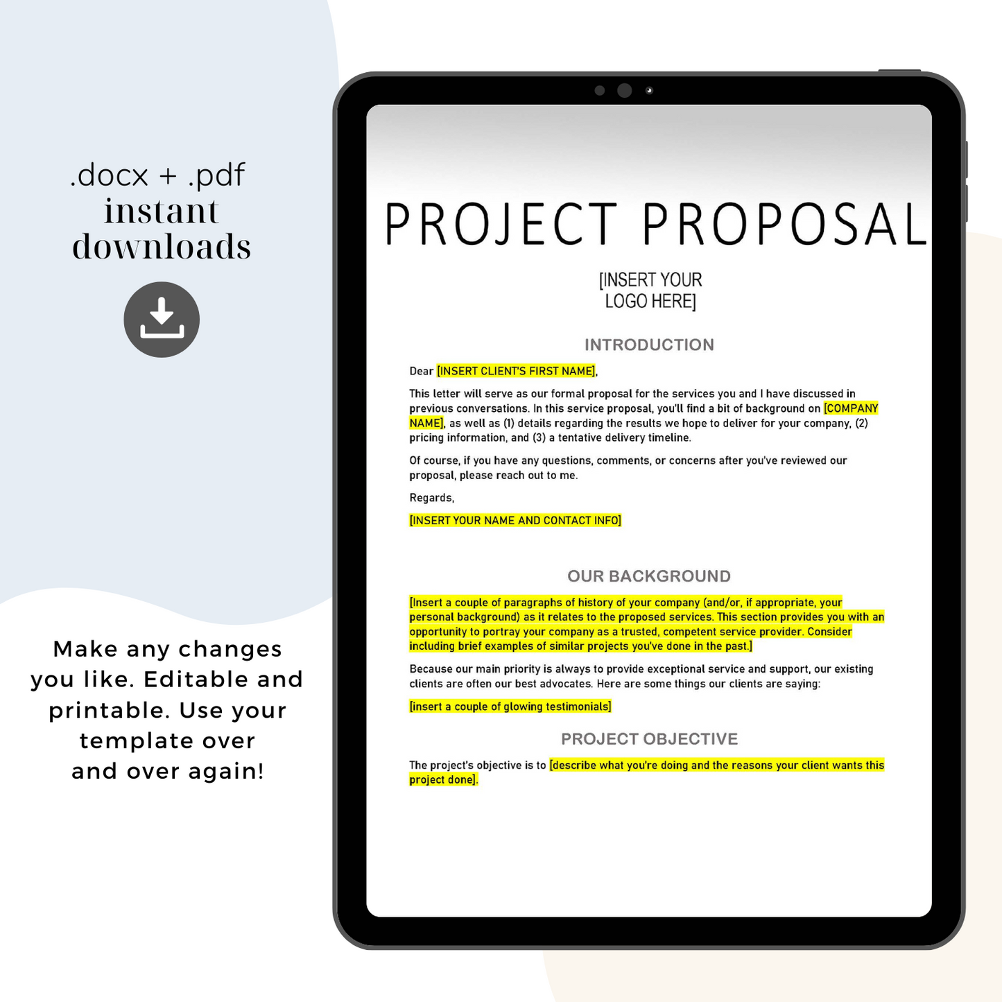 Services Proposal Template, Attorney-Written & Editable