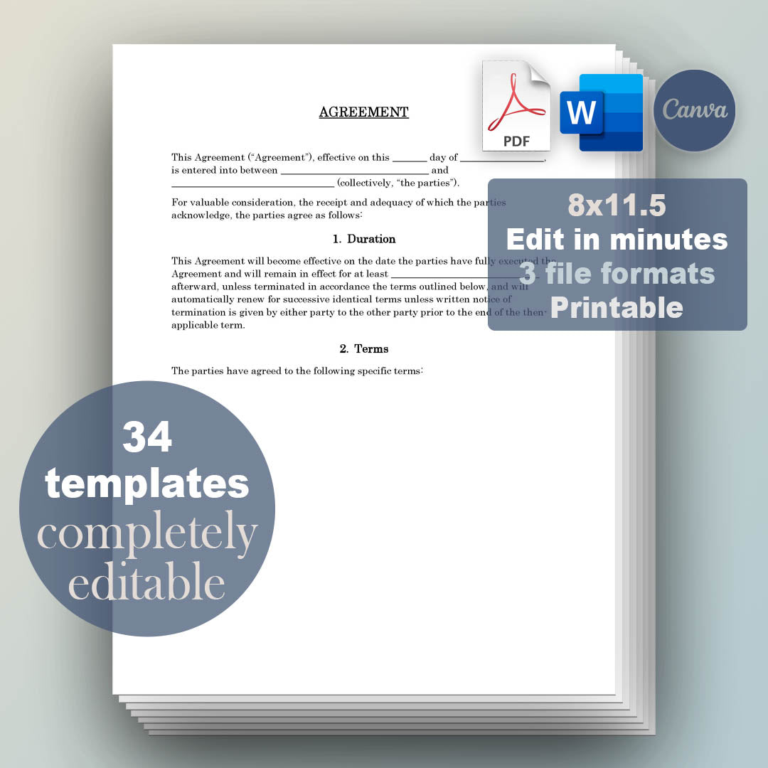 Business Startup Legal Bundle, Attorney-Written & Editable Instant Download