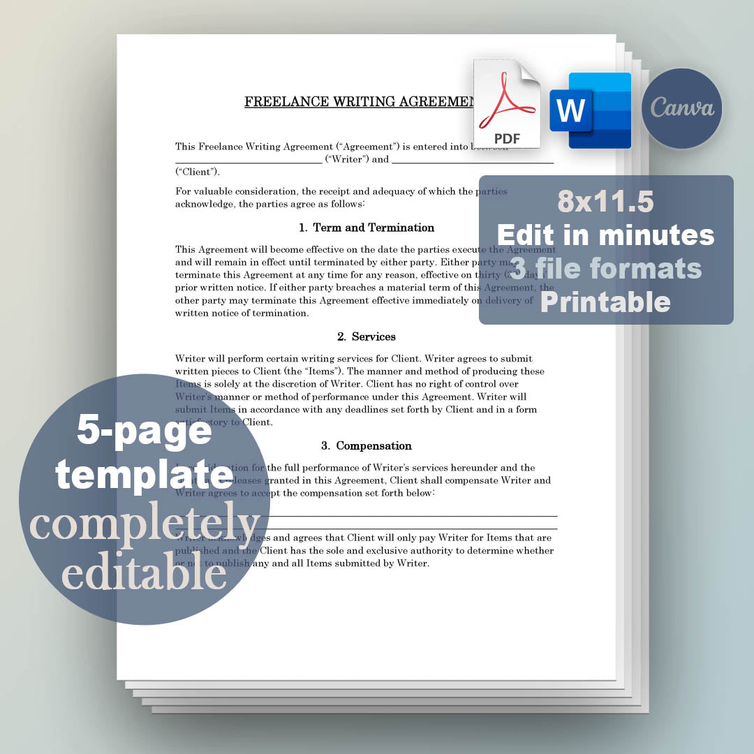 Freelancer Agreement Template, Attorney-Written & Editable