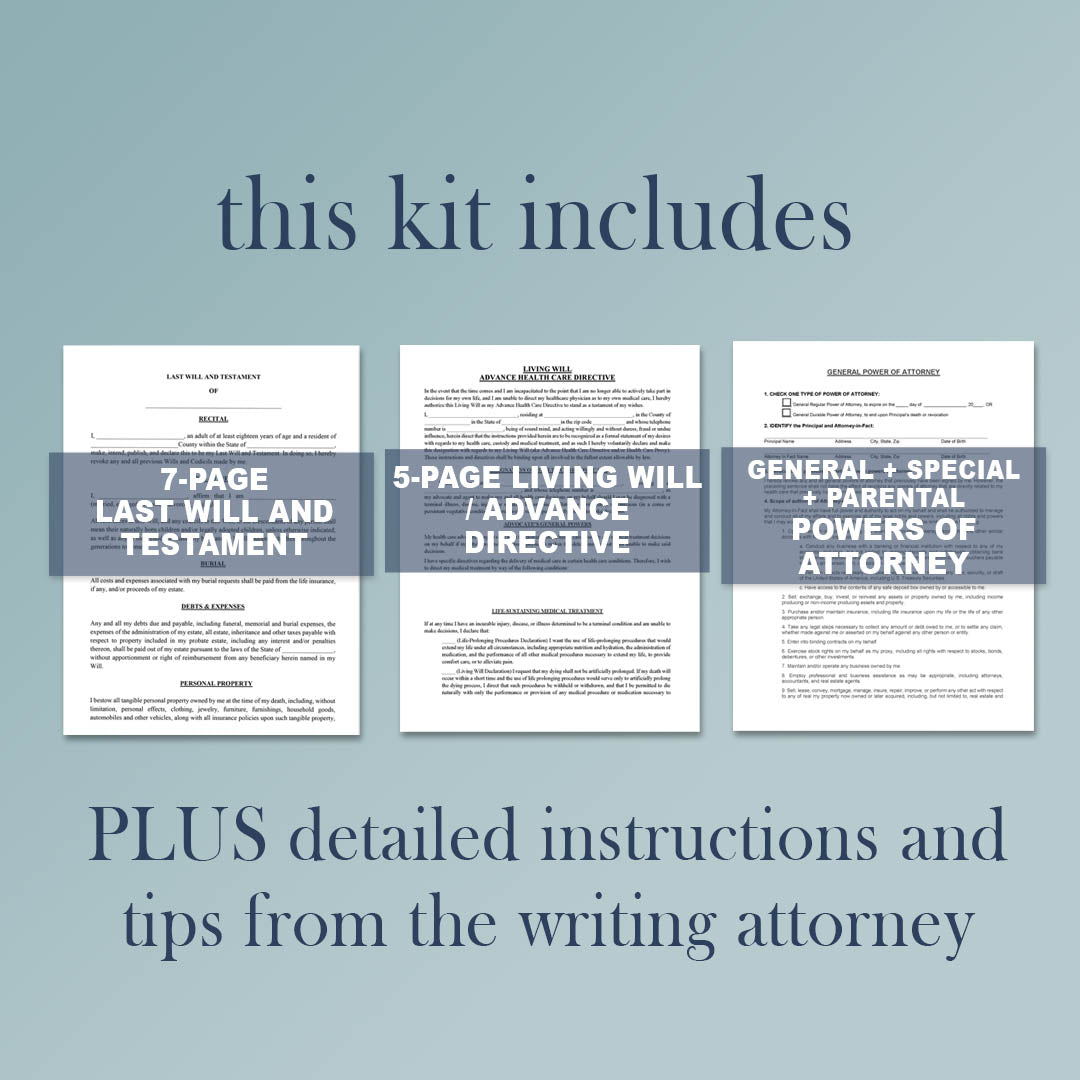 Estate Planning Bundle, Attorney-Written & Editable Instant Download