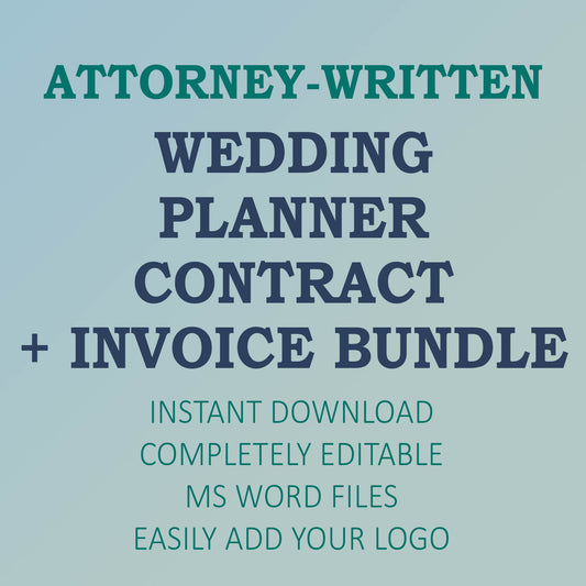 Wedding Planner Legal Forms Bundle, Attorney-Written & Editable