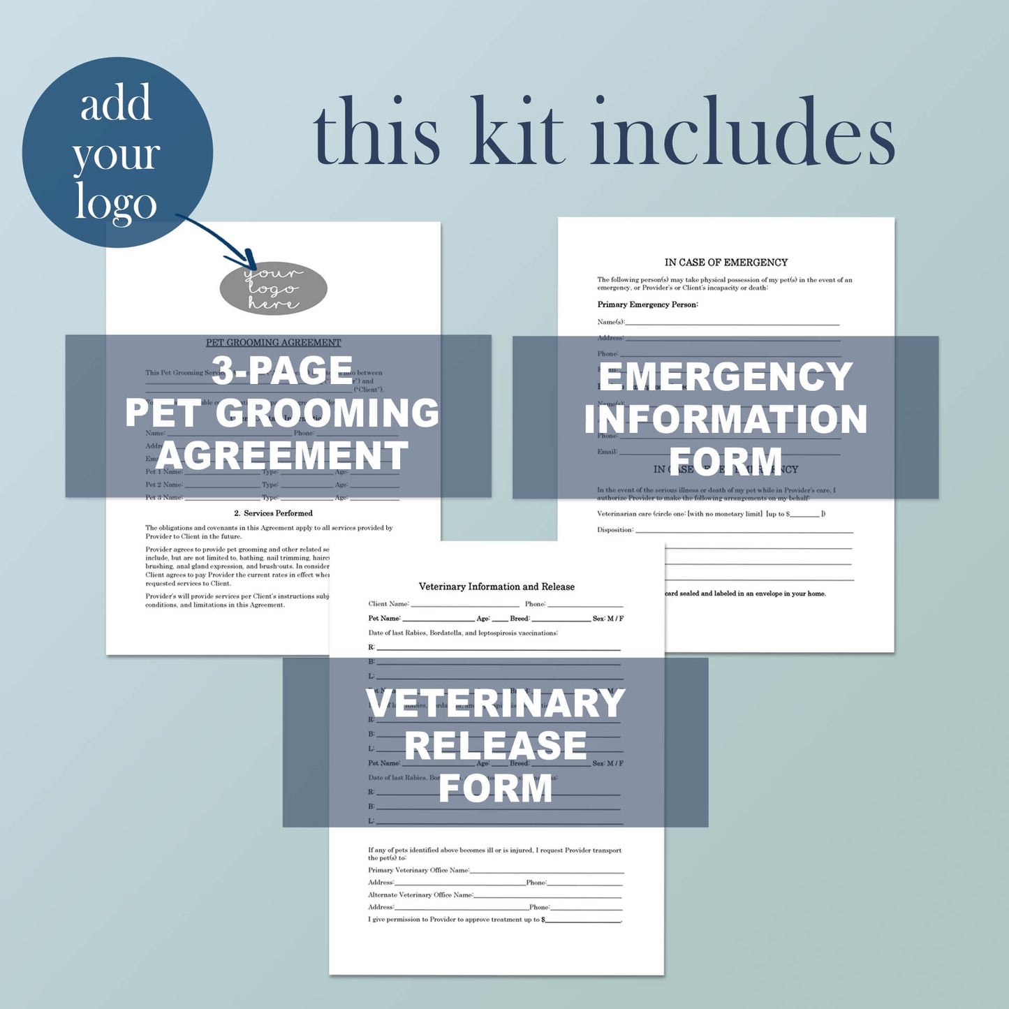 Dog Grooming Contract Template, Attorney-Written & Editable Instant Download