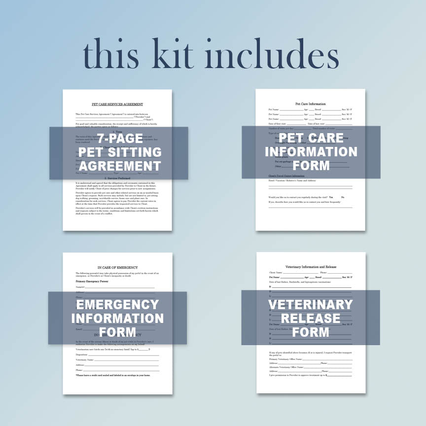 Pet Sitting Contract Template, Attorney-Written & Editable Instant Download